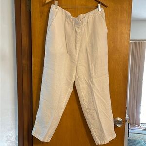 Quince ivory linen wide leg pants, size XL
